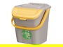 Stefanplast Cubo Basura 28L Apilable Ecoway Amarillo 38x41x37 cm con Doble Apertura y Sujeción de Bolsa (Set de 6)