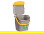Stefanplast Cubo Basura 28L Apilable Ecoway Amarillo 38x41x37 cm con Doble Apertura y Sujeción de Bolsa (Set de 6)