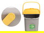 Stefanplast Cubo Basura 28L Apilable Ecoway Amarillo 38x41x37 cm con Doble Apertura y Sujeción de Bolsa (Set de 6)