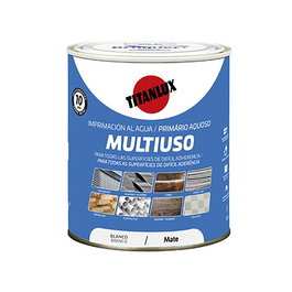 Titan Imprimación Multiuso al Agua Blanco Mate 750 ml, Secado Rápido, Alta Adherencia, Anticorrosiva para Metal y Madera