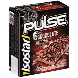 ISOSTAR Pulse Choco Mltg - Barrita Energética de Chocolate, 6 unidades de 23g