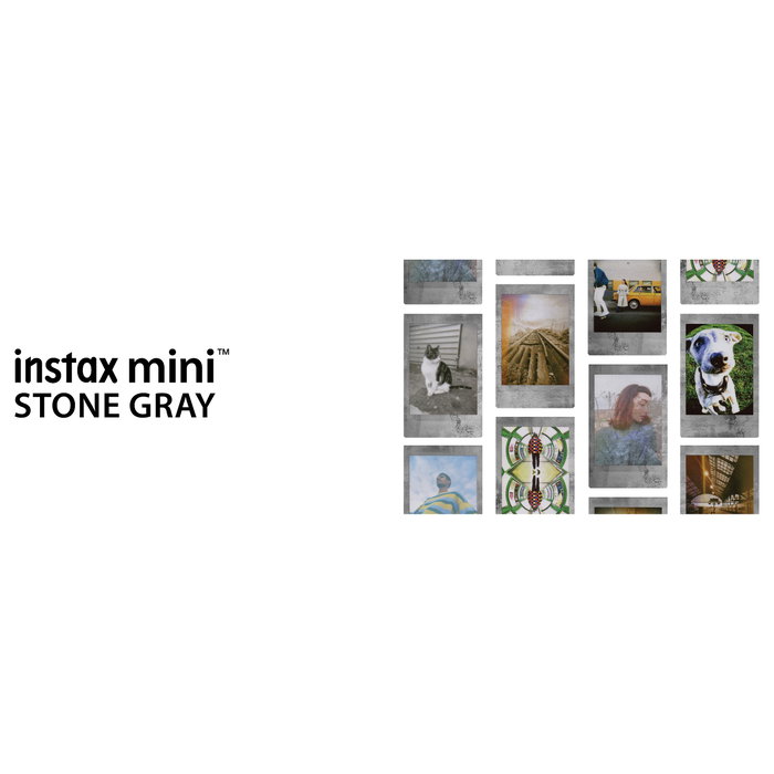 Fujifilm instax mini Film Stone Grey, 10 unidades