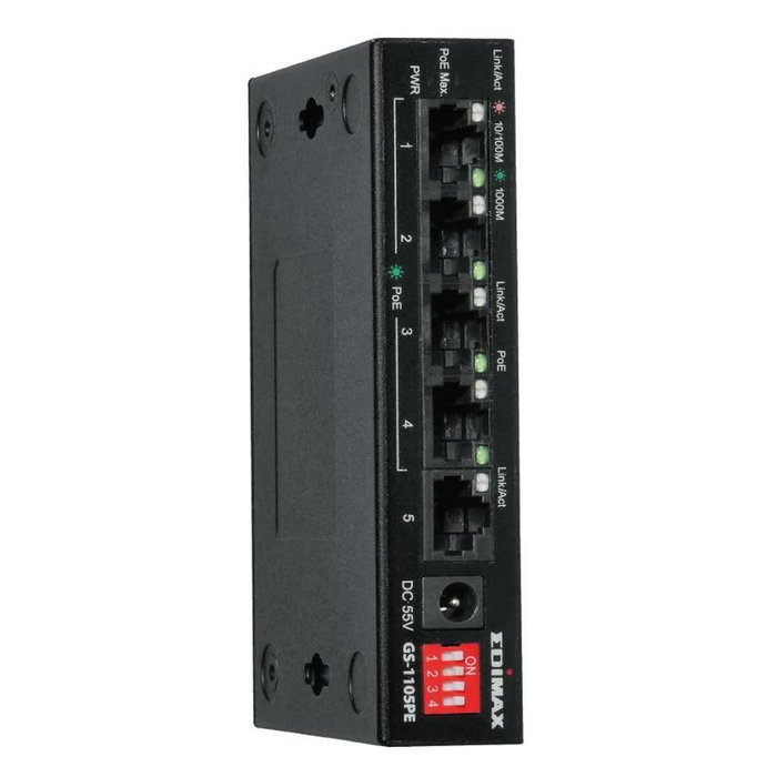 Edimax GS-1105PE Switch 5 Puertos Gigabit PoE+ de Largo Alcance Edimax GS-1105PE Switch 5 Puertos Gigabit PoE+ de Largo Alcance