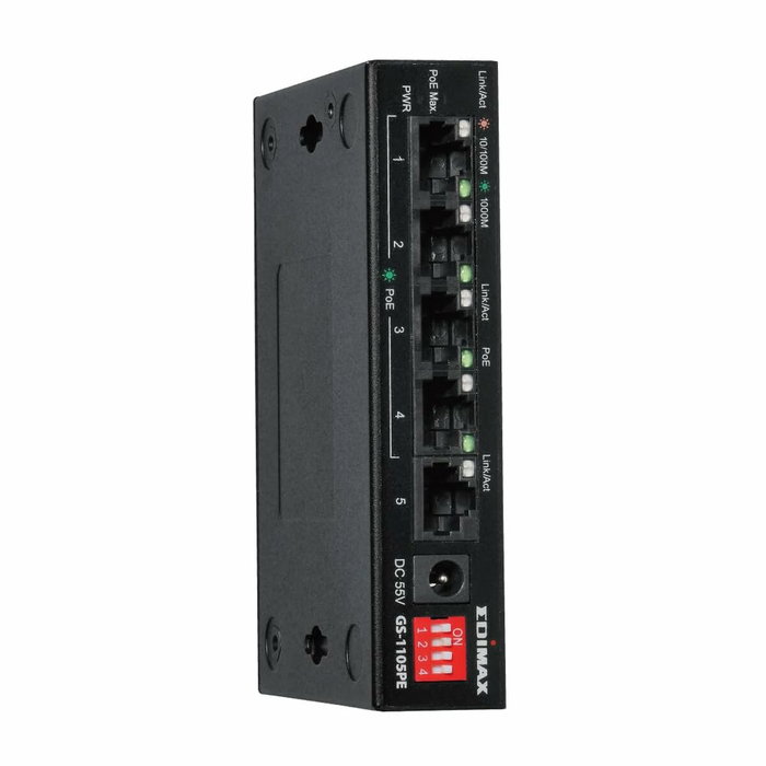 Edimax GS-1105PE Switch 5 Puertos Gigabit PoE+ de Largo Alcance Edimax GS-1105PE Switch 5 Puertos Gigabit PoE+ de Largo Alcance