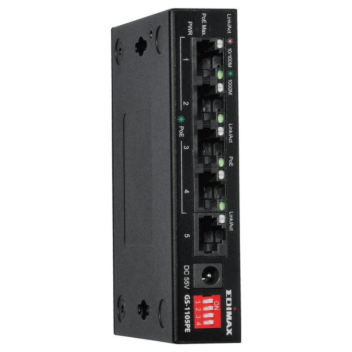 Edimax GS-1105PE Switch Gigabit de Largo Alcance con 4 Puertos PoE+ Edimax GS-1105PE Switch Gigabit de Largo Alcance con 4 Puertos PoE+