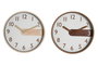 DKD Home Decor Reloj de Pared Scandi Natural Marron 4.7 x 30 x 30 cm (2 Unidades)
