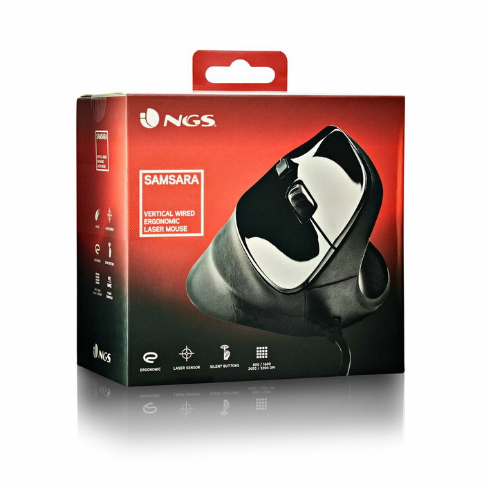 NGS Samsara Ratón Vertical Ergonómico Silencioso 3200 DPI