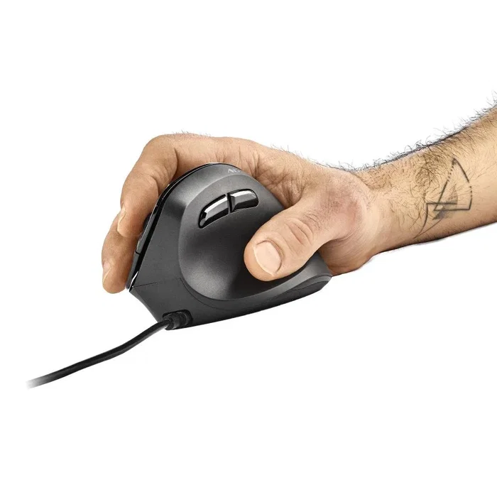 NGS SAMSARA Ratón Ergonómico Vertical para Mano Derecha, Silencioso, Laser, 3200 DPI, USB Tipo A, Negro