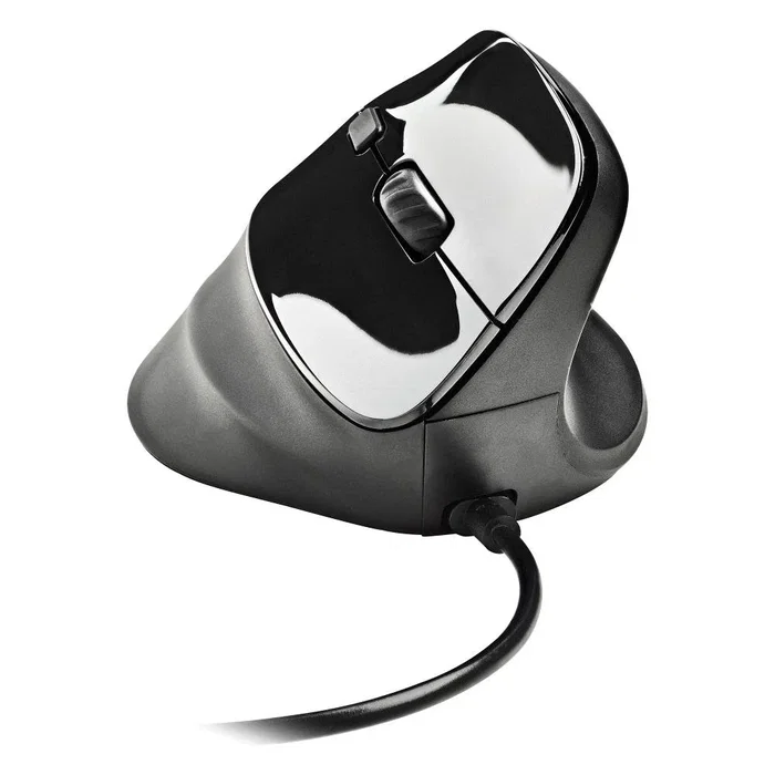 NGS SAMSARA Ratón Ergonómico Vertical para Mano Derecha, Silencioso, Laser, 3200 DPI, USB Tipo A, Negro
