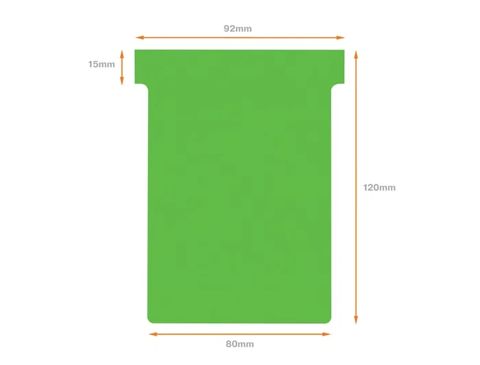 Nobo T-Card Ficha para Plannings de Cartulina 170 gr Color Verde Pack 100 Unidades