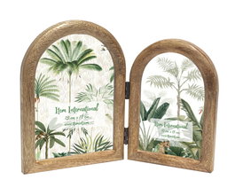 DKD Home Decor Marco Foto 10x15 National 24b Tropical Natural Mango y Cristal Set de 2 piezas