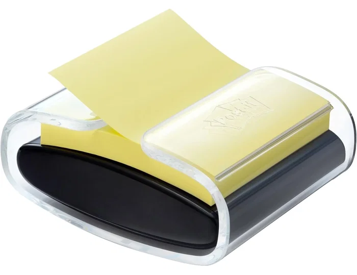 Post-it Dispensador de notas Super Sticky Z-Notes Negro con 1 bloc amarillo