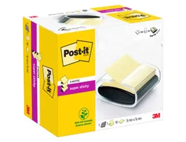 Post-it Soporte Bloc Notas Adhesivas Quita y Pon Super Sticky Z Notes Negro 76x76 mm
