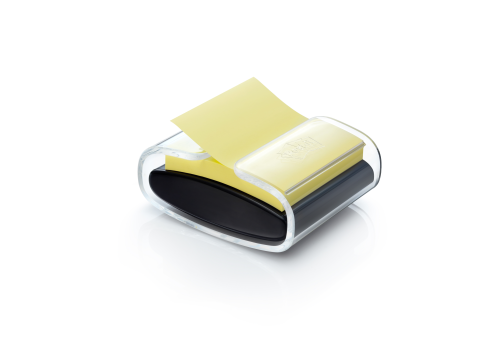 Post-it Dispensador de notas Super Sticky Z-Notes Negro con 1 bloc amarillo