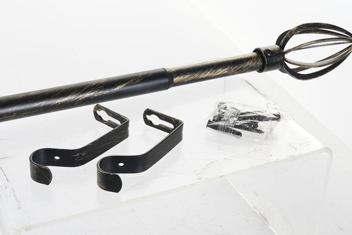 Barra Cortina Basicos DKD Home Decor Negro Dorado 6 x 6 x 160 cm (4 Unidades)