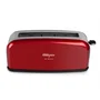 Orbegozo TOV 6200 Tostadora Vintage 850W, Acero Inoxidable, Ranura Larga Extra-ancha 35mm para 1 Rebanada, 6 Niveles de Tostado, Función Descongelar, Rojo