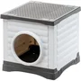 Ferplast PETVILLA 50 Casa para Mascotas, 38.5 x 43 x 38.5 cm, Blanco / Gris
