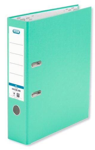 Elba Archivador de Palanca Forrado en PVC Verde Menta Lomo 80 mm