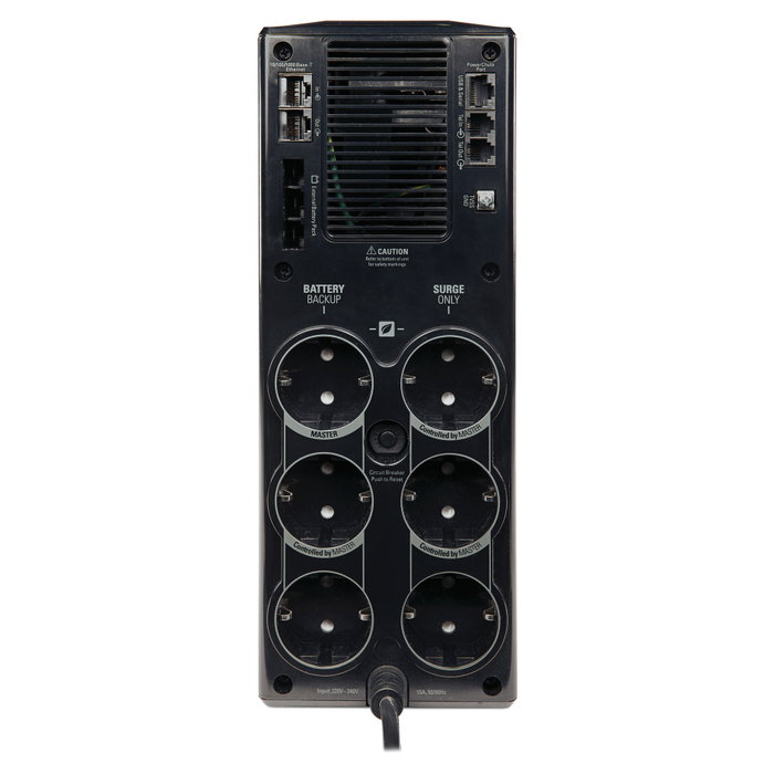APC Back-UPS Pro 1500 BR1500G-GR - SAI Regulador 1500VA / 865W, Salida Senoidal, 6 Tomas, LCD, USB - 230V para Europa
