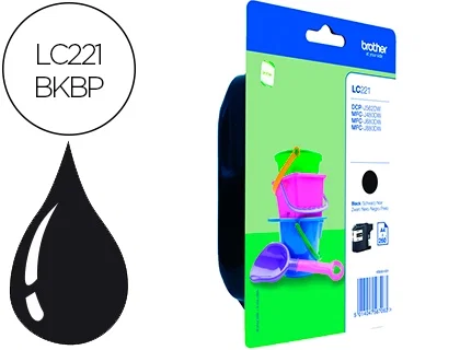 Brother Cartucho de Tinta Negro LC221BKBP Brother Cartucho de Tinta Negro LC221BKBP