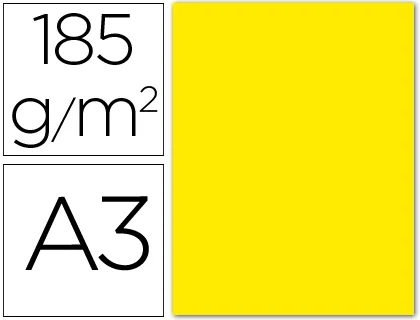Guarro Cartulina Din A3 Amarillo Fluorescente 185g Guarro Cartulina Din A3 Amarillo Fluorescente 185g