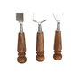 DKD Home Decor Set de 3 Cuchillos para Queso en Acero Inoxidable y Acacia