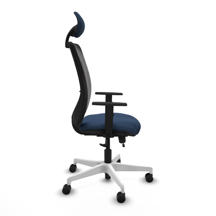 PIQUERAS Y CRESPO Silla de oficina Zulema con mecanismo Sincro/Traslack, Azul marino y Negro