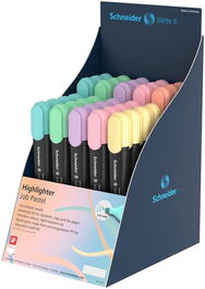 Marcador Fluor Schneider Job Pastel Surtido Expositor De 55