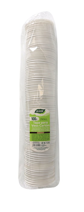 Algon Set 100 Tapas para Vasos de Café 250cc 8 x 8 x 0,8 cm (20 Unidades)