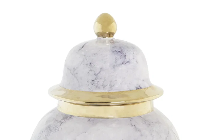 DKD Home Decor Tibor de Porcelana Simil Mármol 22x22x42 cm DKD Home Decor Tibor de Porcelana Simil Mármol 22x22x42 cm