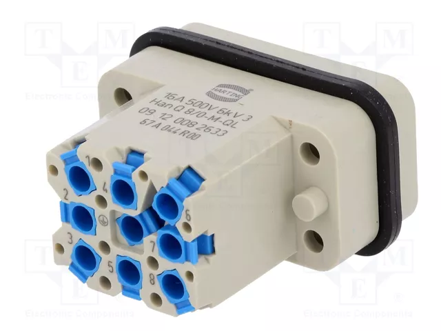 HARTING Han Q Conector HDC Macho 8+PE