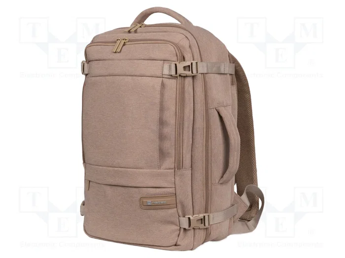 NATEC CAMEL LITE Mochila de viaje beige para portátil de 15,6 pulgadas