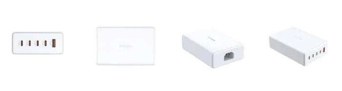 D-Link DCF-241 Cargador de sobremesa GaN 240W, 4 Puertos USB-C + 1 USB-A, Quick Charge, PD 3.1, Carga rápida, Blanco, Universal 110-240V
