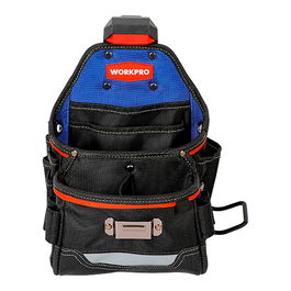 Workpro Bolsa Cintura Constructor Cambio Rápido Poliéster 1800D Varios Bolsillos Herramientas 290 x 225 x 310 mm