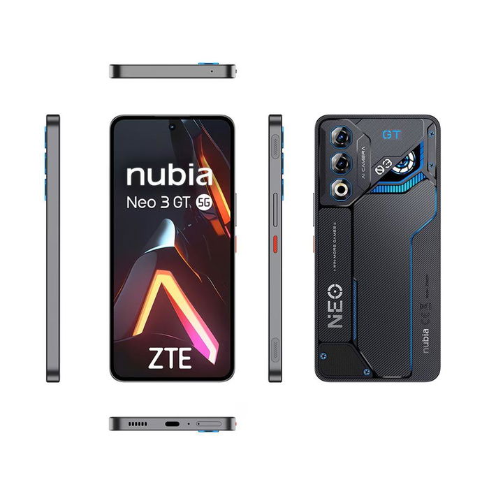 ZTE Nubia Neo 3 GT 5G Smartphone - 6.8" OLED 120Hz, 24GB RAM, 256GB, Cámara 50MP, Batería 6000mAh, Carga Rápida, IP54, Color Interstellar Gray ZTE Nubia Neo 3 GT 5G Smartphone - 6.8" OLED 120Hz, 24GB RAM, 256GB, Cámara 50MP, Batería 6000mAh, Carga Rápida, IP54, Color Interstellar Gray