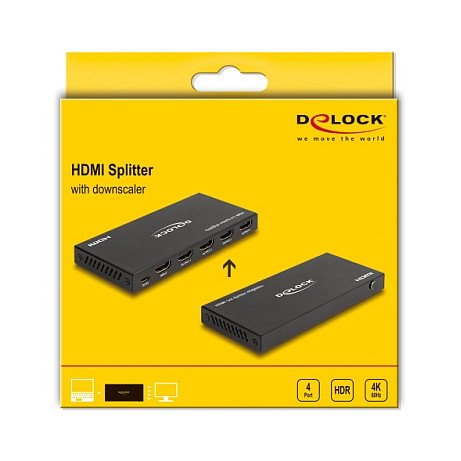 DeLOCK 18652 Divisor HDMI 1 entrada a 4 salidas 4K 60 Hz con Downscaler DeLOCK 18652 Divisor HDMI 1 entrada a 4 salidas 4K 60 Hz con Downscaler