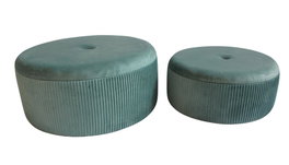 DKD Home Decor Reposapies Glam Verde 70 x 28 x 70 cm Set de 2