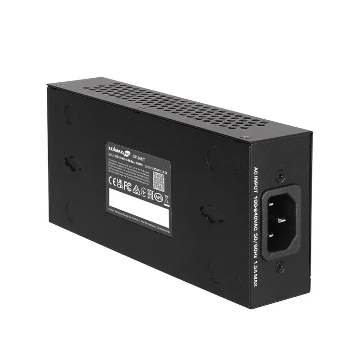Edimax GP-201IT Inyector PoE+ Gigabit Ethernet 2.5GbE, Adaptador de Alimentación 30W para Red, IEEE 802.3af/at, Negro, Montaje en Pared Edimax GP-201IT Inyector PoE+ Gigabit Ethernet 2.5GbE, Adaptador de Alimentación 30W para Red, IEEE 802.3af/at, Negro, Montaje en Pared