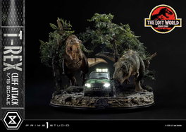 Jurassic World: The Lost World Estatua 1/15 T-Rex Cliff Attack 53 cm