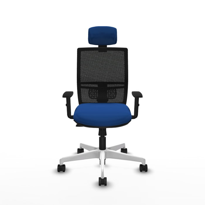 PIQUERAS Y CRESPO Silla de oficina Yunquera con mecanismo Sincro/Traslack, Azul y Negro