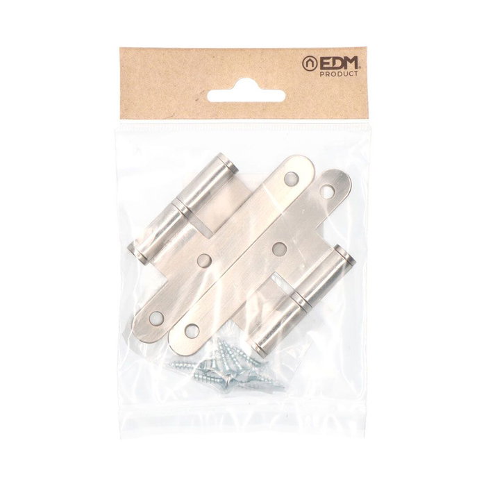 Edm Pernio pn04 sin remate canto redondo izquierda 100 x 58 mm níquel satinado Edm Pernio pn04 sin remate canto redondo izquierda 100 x 58 mm níquel satinado