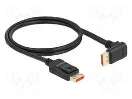 DeLOCK Cable DisplayPort 1.4 de 1 m con conector de 90° hacia abajo, 8K 60 Hz, Negro