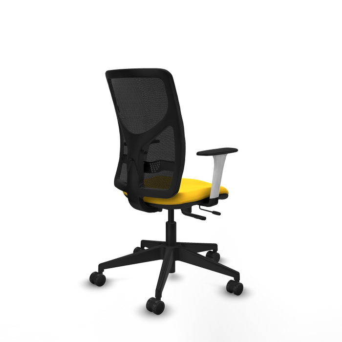 PIQUERAS Y CRESPO Silla de oficina Motilla con mecanismo Sincro/Traslack Amarillo y Negro