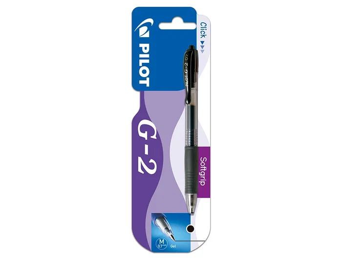 Pilot Boligrafo G-2 Negro Retractil Tinta Gel Sujecion Caucho Blister Trazo 0.4mm