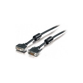 EQUIP Cable DVI-D Macho a Hembra 1.8m Negro 118972 Resolución 2048x1536 (WUXGA/QXGA), Plug & Play, Doble Blindaje, Contactos Dorados