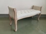 DKD Home Decor Descalzadora Tradicional Beige Natural Lino y Rubberwood 109 x 45 x 60 cm (2 Unidades)