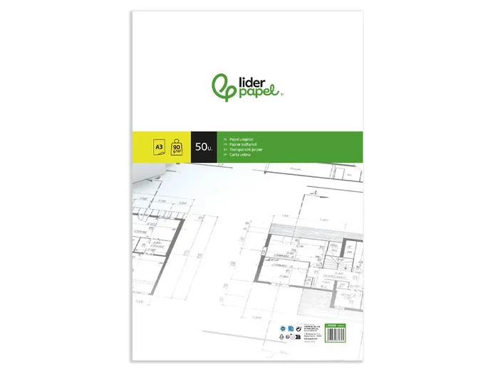 Liderpapel Bloc de papel vegetal 50 hojas DIN A3 90 g Liderpapel Bloc de papel vegetal 50 hojas DIN A3 90 g
