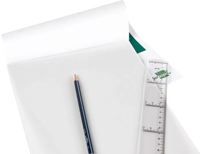 Liderpapel Bloc Papel Vegetal Encolado Din A3 297x420mm 90gr 50 Hojas