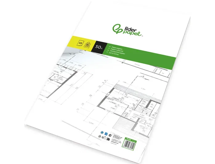 Liderpapel Bloc de papel vegetal 50 hojas DIN A3 90 g Liderpapel Bloc de papel vegetal 50 hojas DIN A3 90 g