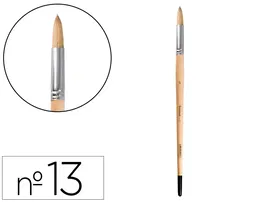 Liderpapel Pincel nº 13 Punta Redonda de Cerda para Oleo y Acrílica Certificado FSC